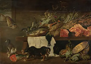Felines Prints: Pantry with Game, after 1705. Creator: Peeter Snyers