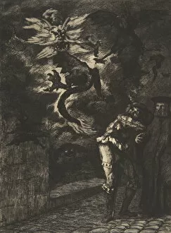 Auguste Gallery: Panurge sortant de chez Raminagrobis, 1854-55. Creator: Felix Bracquemond