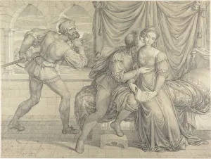 Dante Prints: Paolo and Francesca, surprised by Gianciotto Malatesta, 1809. Creator: Koch, Joseph Anton