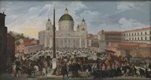 Saint Peters Basilica Prints: A Papal Procession in Piazza San Pietro in Rome