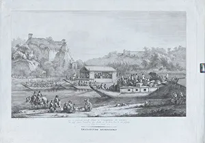 Papal Promenade Along The Saône, 1805. Creator: Jean-Jacques de Boissieu