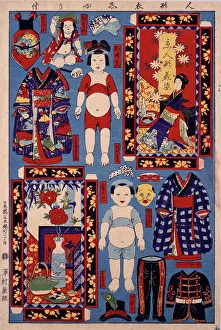 Childrens Room Prints: Paper Dolls With Clothes. Creator: Anonymous