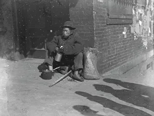 Chinese American Prints: The paper gatherer, Chinatown, San Francisco