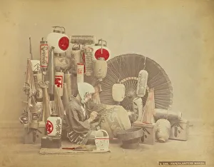 Assorted Prints: Paper Lantern Maker, 1870s-1890s. Creator: Kusakabe Kimbei