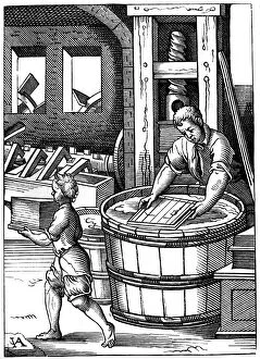 Images Dated 16th November 2007: Paper maker, 16th century, (1849).Artist: Jost Amman