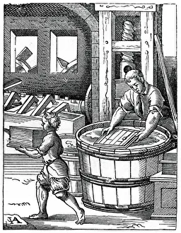 Paper Making Gallery: The Paper Maker, 16th century, (1870). Artist: Jost Amman