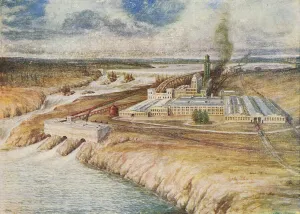 Paper Mill Prints: Paper Mills, Newfoundland, 1924. Artist: Lowther, C. G