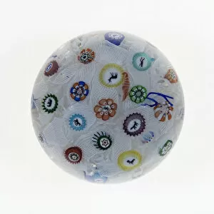 Baccarat Glasshouse Gallery: Paperweight, Baccarat, 1848. Creator: Baccarat Glasshouse