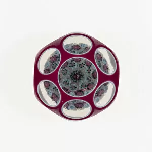 Paperweight Collection: Paperweight, France, c. 1848-55. Creator: Saint-Louis Glassworks