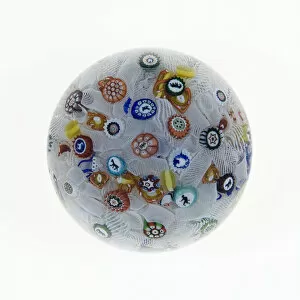 Millefiori Collection: Paperweight, Luneville, 1847. Creator: Baccarat Glasshouse