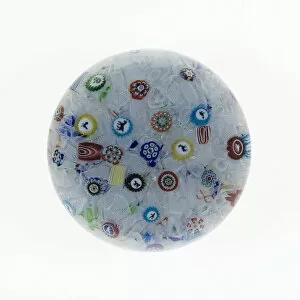 Millefiori Collection: Paperweight, Luneville, 1848. Creator: Baccarat Glasshouse