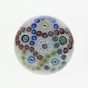 Millefiori Collection: Paperweight, Luneville, 19th century. Creator: Baccarat Glasshouse