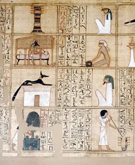 Anubis Collection: Papyrus, Embalming, Anubis, Ancient Egyptian, c10th century BC
