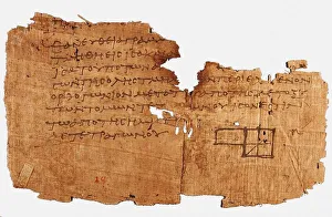 Papyrus Oxyrhynchus 29, with a fragment of Euclids Elements, Between 75 and 125 AD Papyrus Oxyrhynchus 29, with a fragment of Euclids Elements, Between 75 and 125 AD