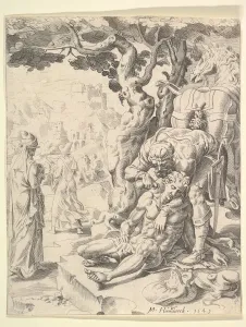 Martin Van Prints: The Parable of the Good Samaritan, 1549. Creator: Dirck Volkertsen Coornhert