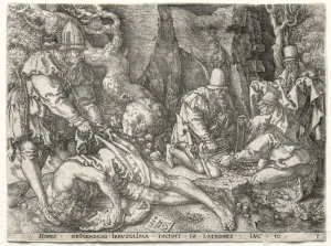 Heinrich Aldegrever German Prints: The Parable of the Good Samaritan: The Robbers Attacking the Travelers, 1554. Creator