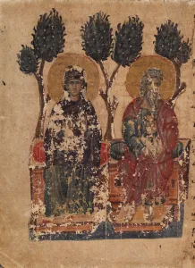 Matenadaran Prints: The Parable of the Rich Man and the Beggar Lazarus (Manuscript illumination
