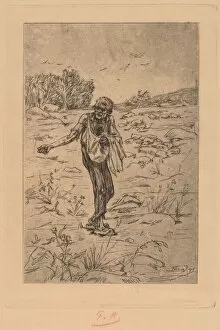 Cracked Collection: The Parable of the Sower (Le Semeur de Paraboles), 1876. Creator: Felicien Rops