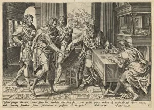 Lucas Collection: The Parable of the Talents. Artist: Doetechum, Lucas, van (c. 1530-c. 1584)