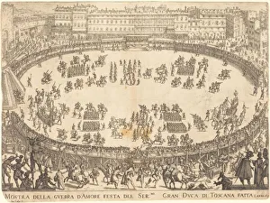 Parade in the Amphitheater, 1616. Creator: Jacques Callot