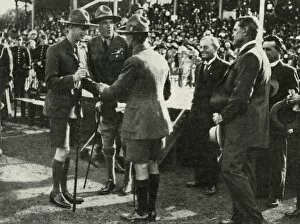 Royal Visit Gallery: At the Parade of Boy Scouts and Girl Guides, Adelaide, Australia, 1927, 1937. Creator: Unknown