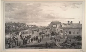 Schwarz Prints: Parade of Chevalier Gardes through Krasnoye Selo