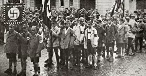 Weimar Gallery: Parade by members of the SA, Weimar, Germany, 1926