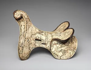 Unicorn Prints: Parade Saddle, German or Tyrolean, ca. 1450. Creator: Unknown
