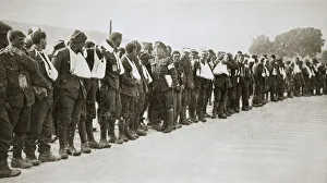 Sling Prints: A parade of the walking wounded, Somme campaign, France, World War I, 1916. Artist