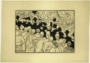 Parading through the Streets in Single File, 1893. Creator: Félix Vallotton