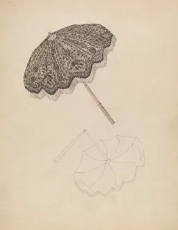 Cook Gladys Prints: Parasol, c. 1938. Creator: Gladys Cook