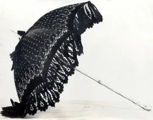 Silk Satin Weave Prints: Parasol, France, c. 1878. Creator: Unknown