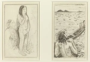 Paul Gaugin Prints: Parau Na Te Varau Ino (left); Tahitian Legend (right), c. 1890/1895. Creator: Paul Gauguin