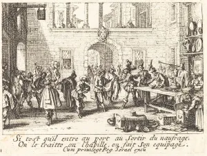 Parents Prints: The Parents Bestow Gifts, 1635. Creator: Jacques Callot