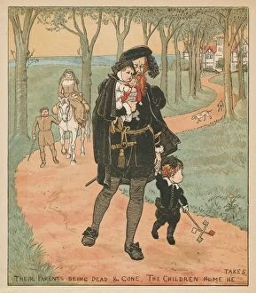 Book Illustration Gallery: Their Parents Being Dead & Gone, The Children Home He Takes, c1878. Creator