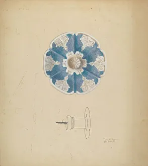 Awata Ware Prints: Parian Ware Tie Back, c. 1938. Creator: Richard Barnett