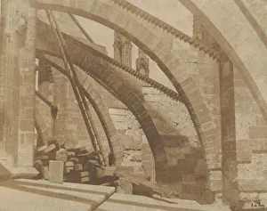 Notre Dame Gallery: Paris, cathedrale Notre-Dame, les arcs-boutants, ca. 1851. Creator: Henri Le Secq