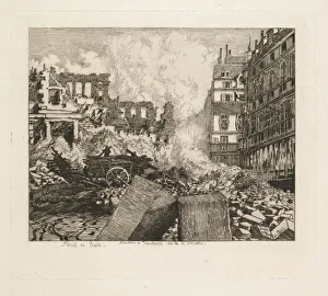 Paris en Train. Demolition du theatre du Vaudeville: rue du Dix-Decembre, 1869