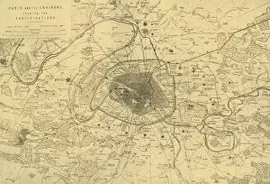 Adversary Collection: Paris and its Environs, showing the Fortifications, (c1872). Creator: R. Walker