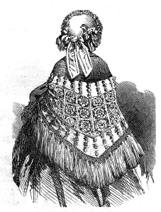 Fringes Prints: Paris Fashions for August, 1854. Creator: Unknown