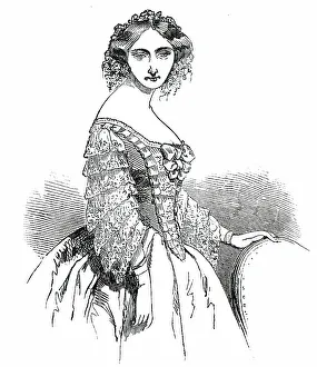 Paris Fashions for August - Opera Dress, 1850. Creator: Unknown