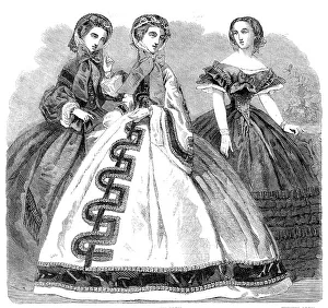 Gathered Prints: Paris Fashions for December, 1860. Creator: Unknown
