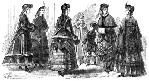 Muff Prints: Paris fashions for February, 1869. Creator: Unknown