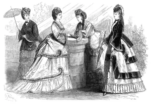 Promenade Dress Prints: Paris fashions for June, 1870. Creator: Unknown