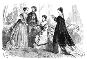 Taffeta Prints: Paris fashions for March, 1868. Creator: Unknown