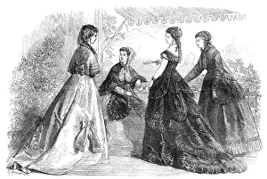 Promenade Dress Prints: Paris fashions for May, 1868. Creator: Unknown