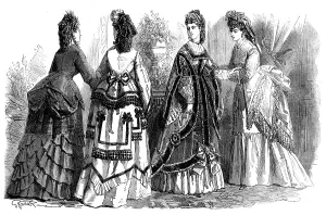 Bonnets Prints: Paris fashions for the month of November, 1871. Creator: Unknown