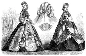 Crinoline Collection: Paris fashions for November, 1862. Creator: Unknown