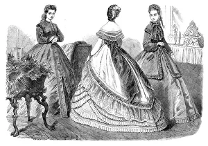 Gathered Prints: Paris fashions for November, 1864. Creator: Unknown
