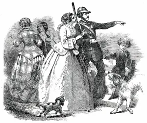 Paris Fashions Prints: Paris Fashions for October, 1850. Creator: Unknown